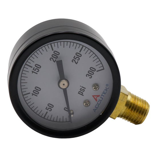Fuel Pressure Gauge 0-300 PSI, 2" FACE 1/4 MPT Bra