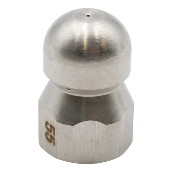 S.S. Sewer Nozzle 3/8 FPT #5.5 (.8mm orifices)