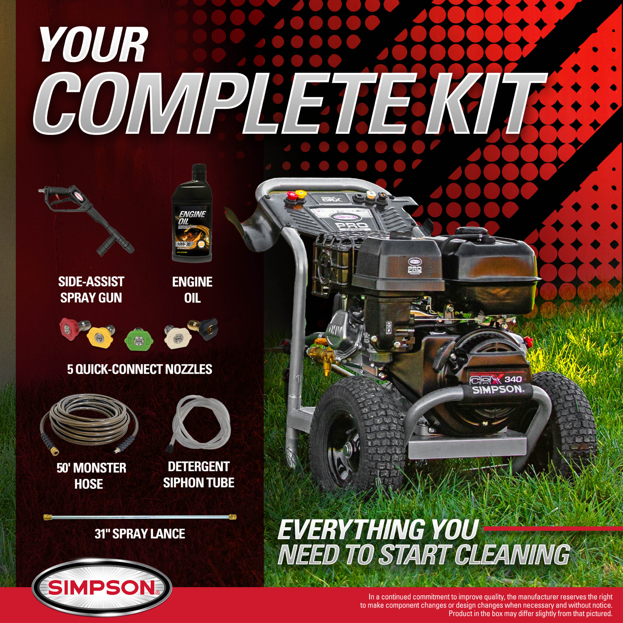 Simpson Pro Series Cold Water Power Washer PS61371 4000 PSI at 3.5 GPM - Part#61371