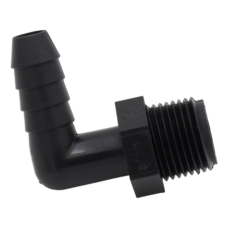 Poly Elbow 3/8 MPT X 3/8 Hose Barb