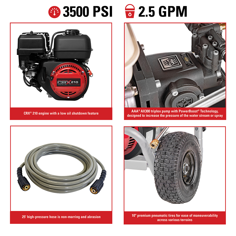 Pro Series Cold Water Power Washer PS61374 49-State 3500 PSI at 2.5 GPM - Part#61374