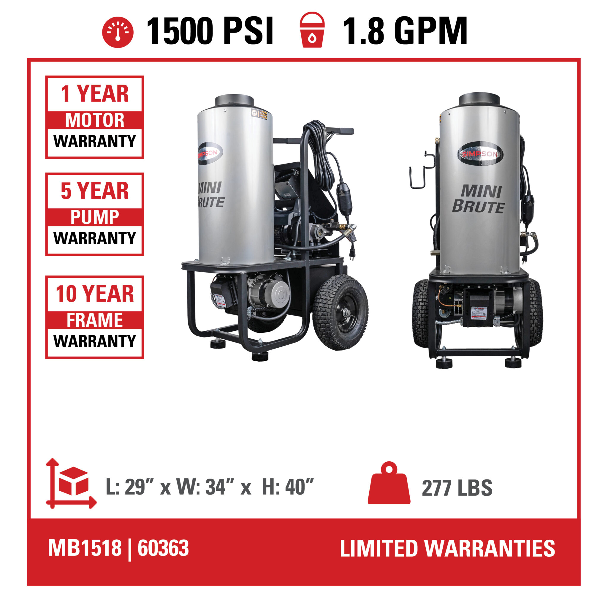 Brute Series Power Washer MNB1518012AAC1- Part#60363