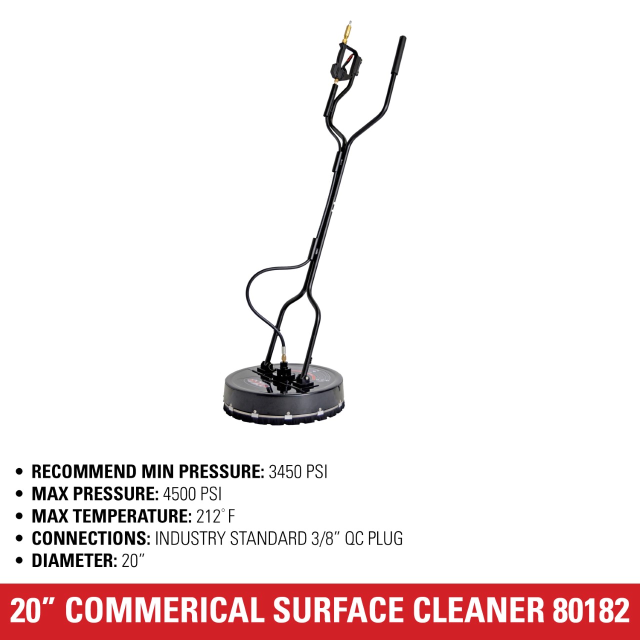 Universal 20″ Industrial Pressure Washer Surface Cleaner  - Part#80182