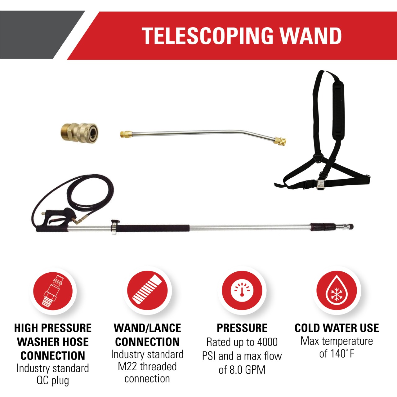 Pressure Washing Telescoping Wand - PArt#80470