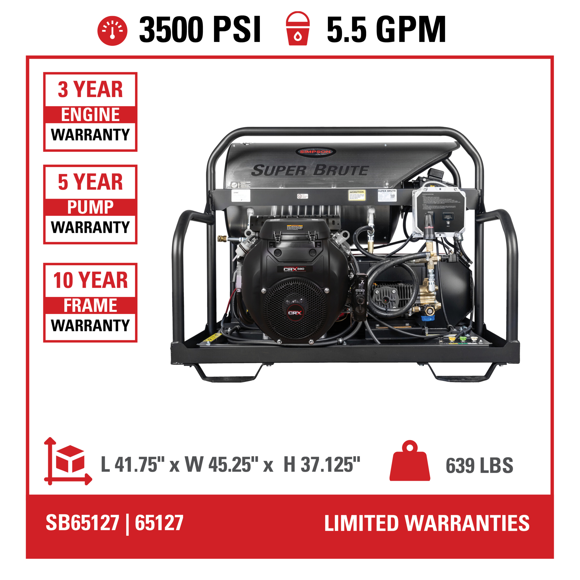 Brute Series Power Washer SB3555131EDC1 - Part#65127
