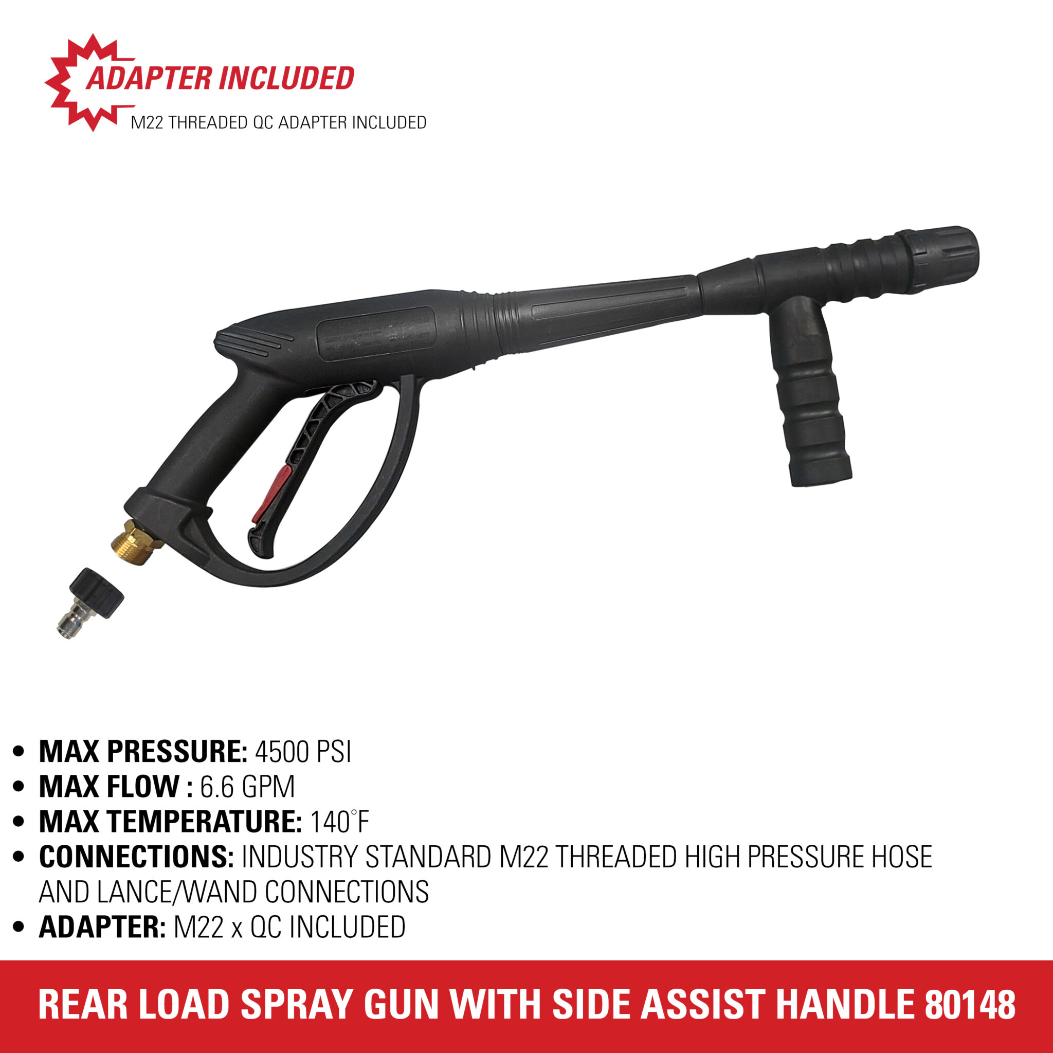 Universal Pressure Washer Spray Gun with Side Assist Handle  -Part#80148