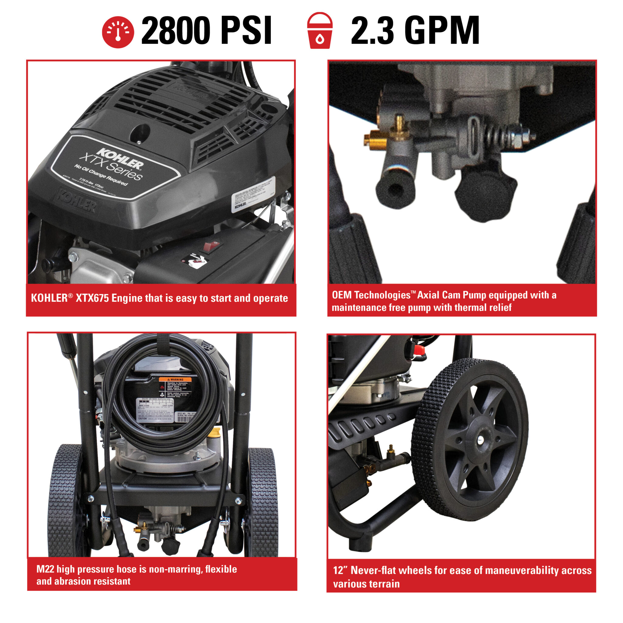 Megashot MS61114(-S) 50-State 2800 PSI at 2.3 GPM KOHLER® XTX675