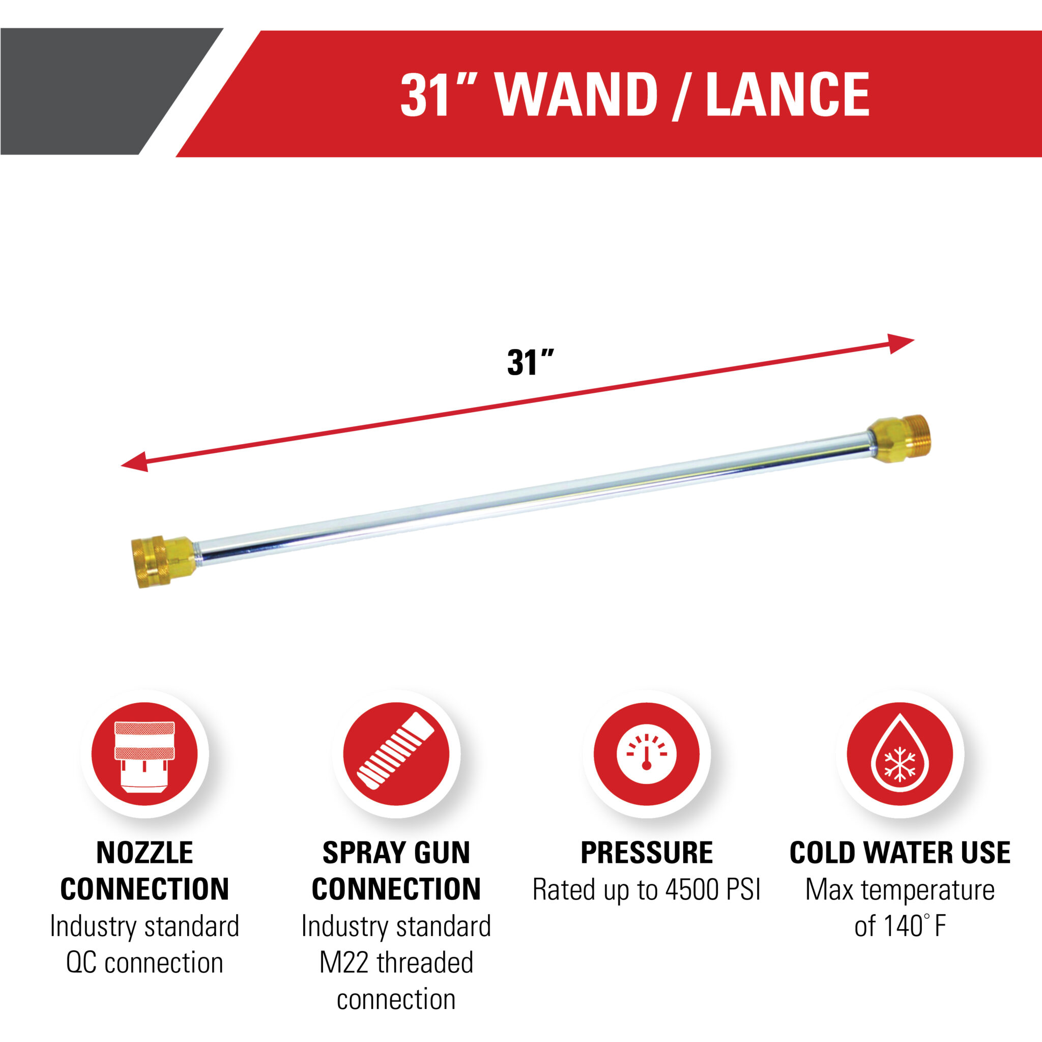 Universal 31-Inch Pressure Washer Wand - Part#80479