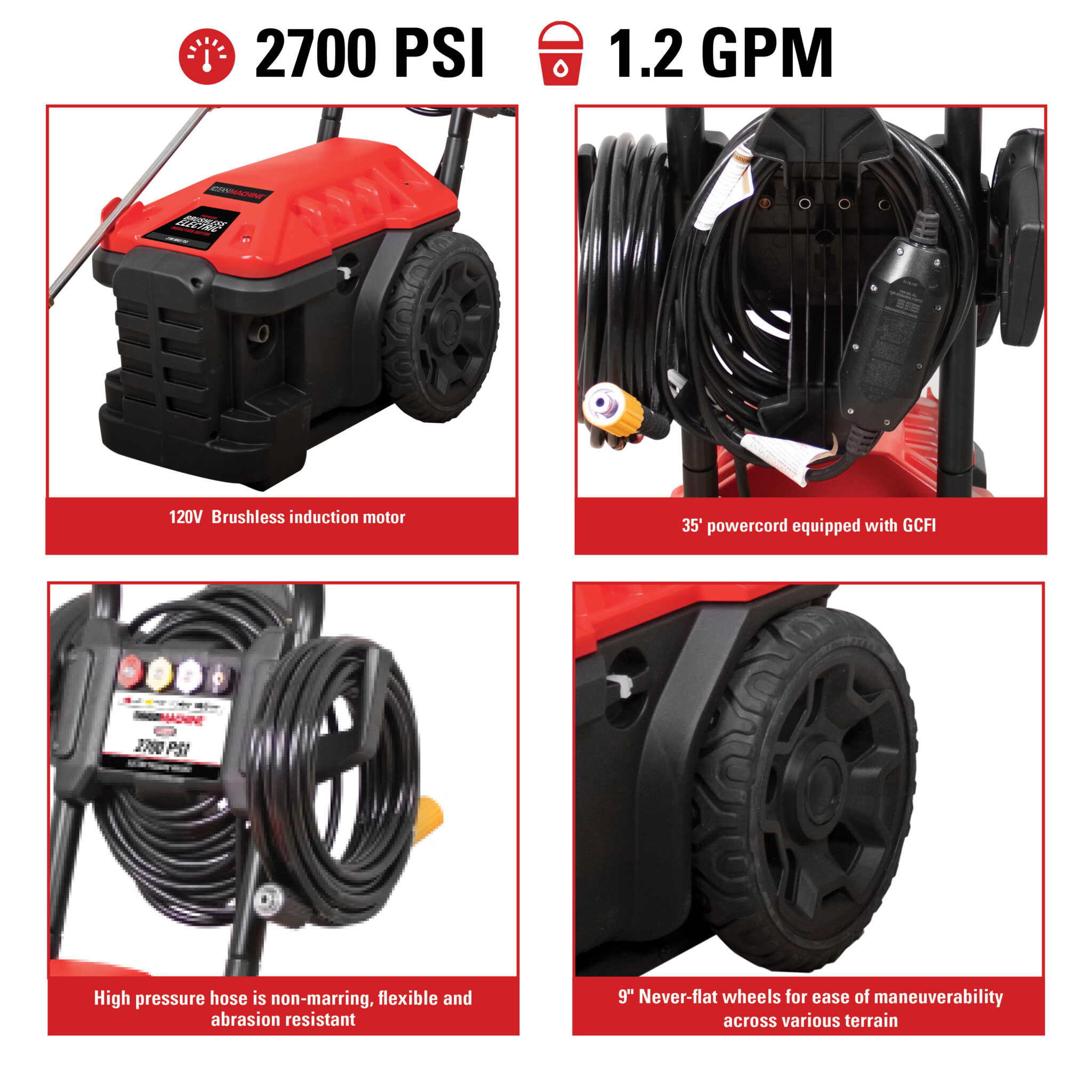 Clean Machine CM61236 2700 PSI at 1.2 GPM 120V