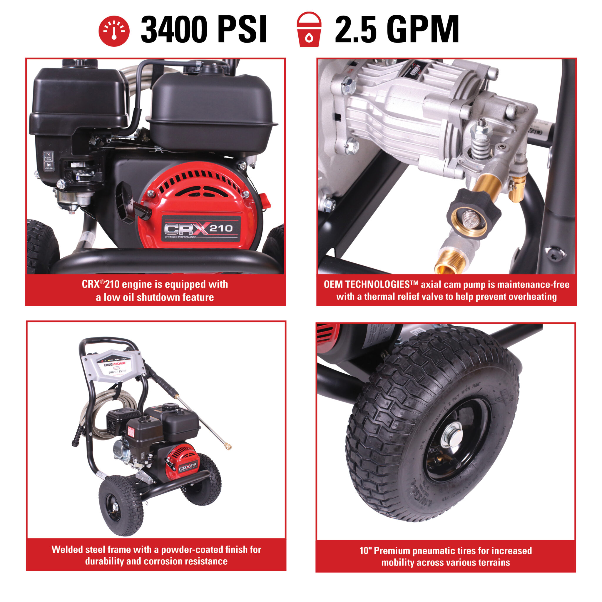 Clean Machine CM61248(-S) 49-State 3400 PSI at 2.5 GPM CRX®210