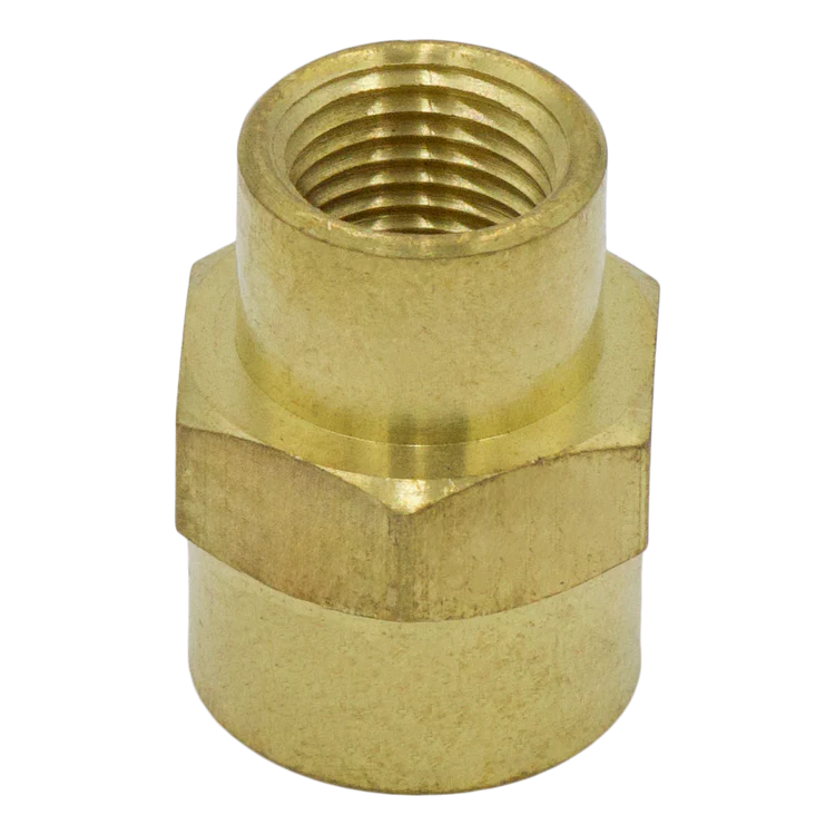 Brass Hex Coupler 1/4 FPT X 1/8 FPT