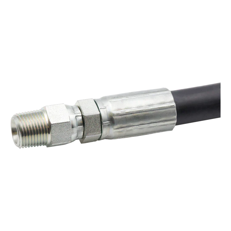Installed 1/4MPT Swivel Crimp Fitting