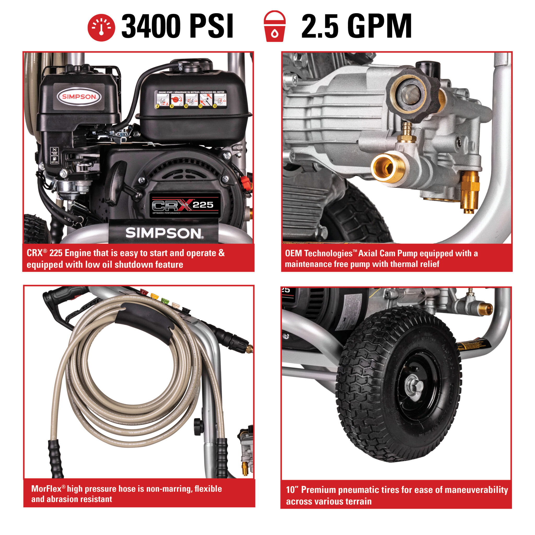 Megashot MS61219(-S) 50-State 3400 PSI at 2.5 GPM CRX® 225
