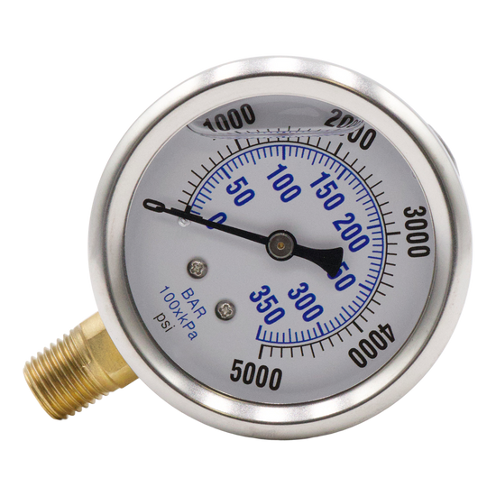 S.S. Pressure Gauge 5000 PSI 1/4MPT