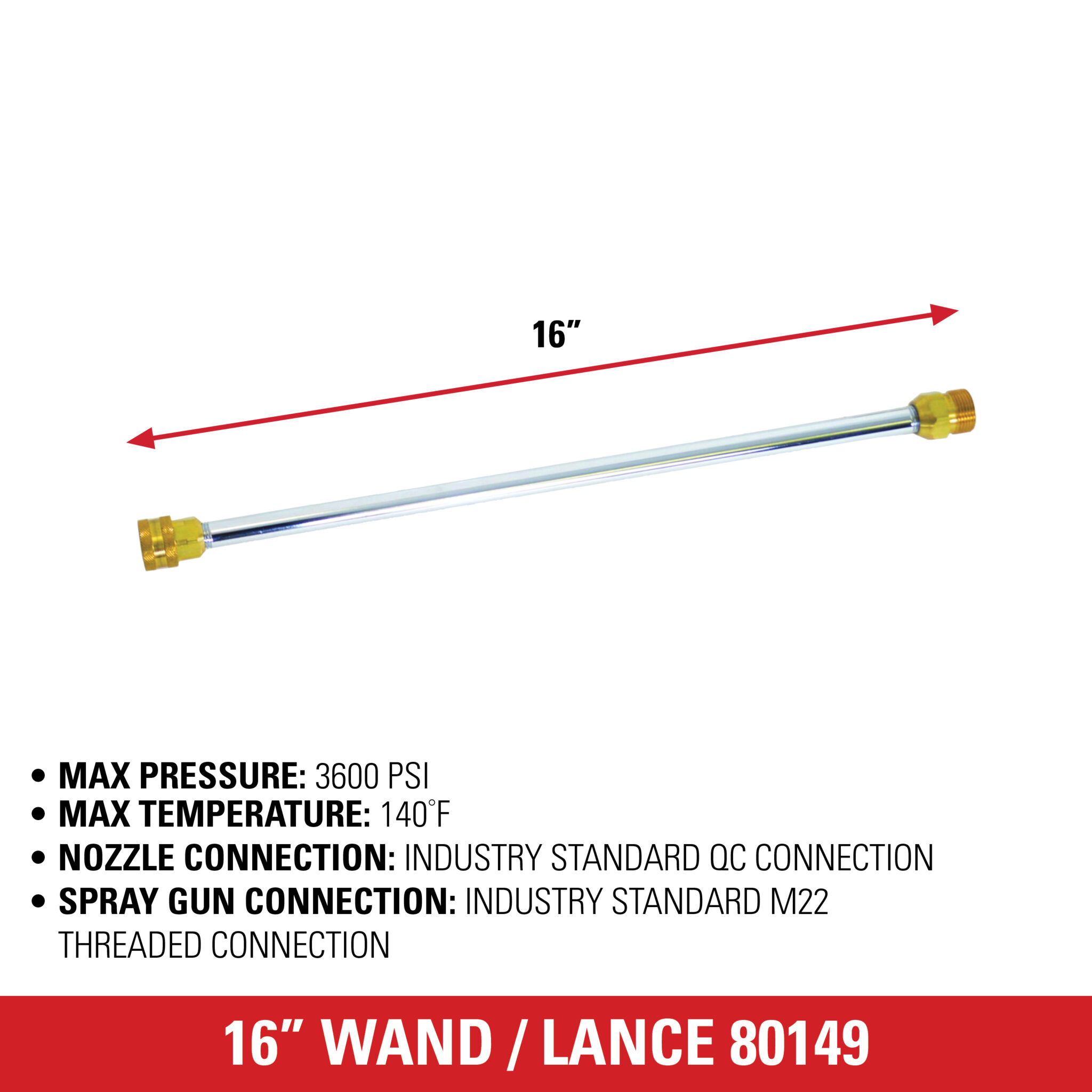 Universal 16-Inch Pressure Washer Wand -Part#80149