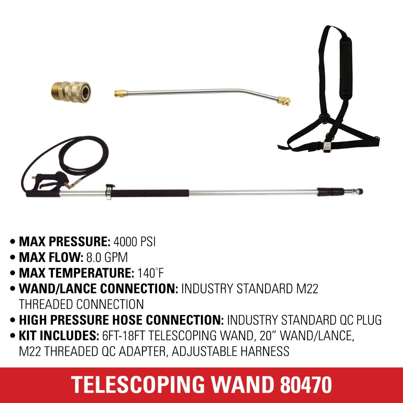 Pressure Washing Telescoping Wand - PArt#80470