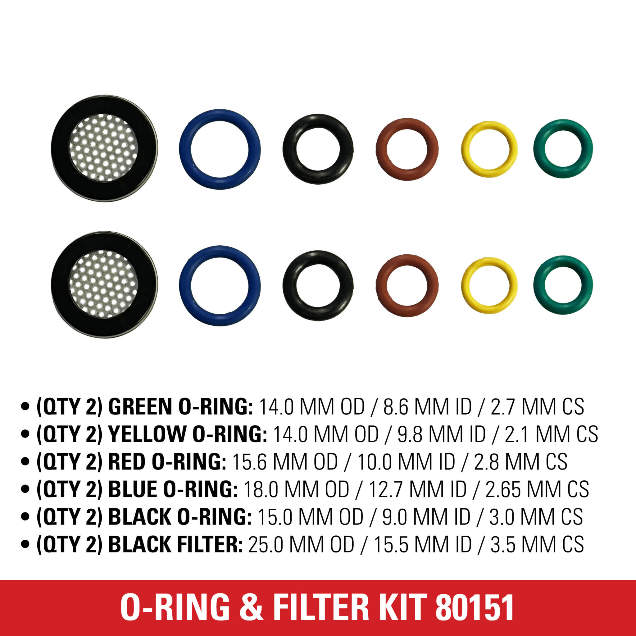 Replacement O-Ring and Filter Kit - Part#80151