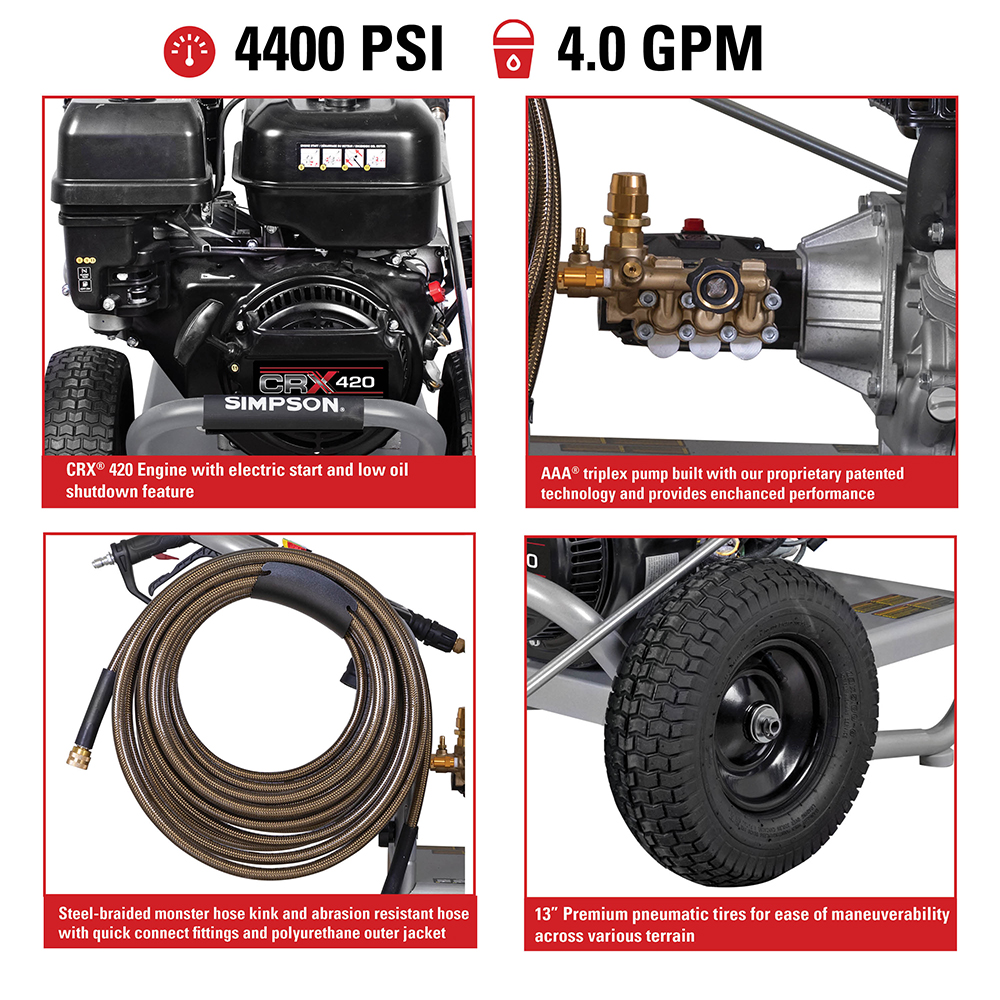 Pro Series Cold Water Power Washer PS61350 49-State 4400 PSI at 4.0 GPM - Part#61350