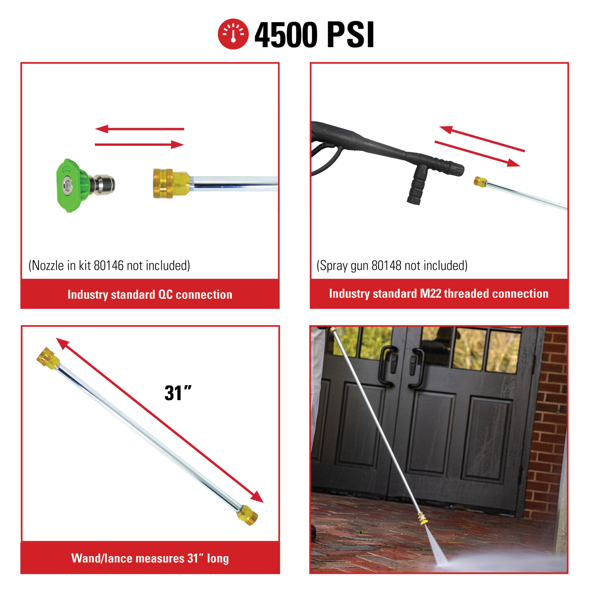 Universal 31-Inch Pressure Washer Wand - Part#80479