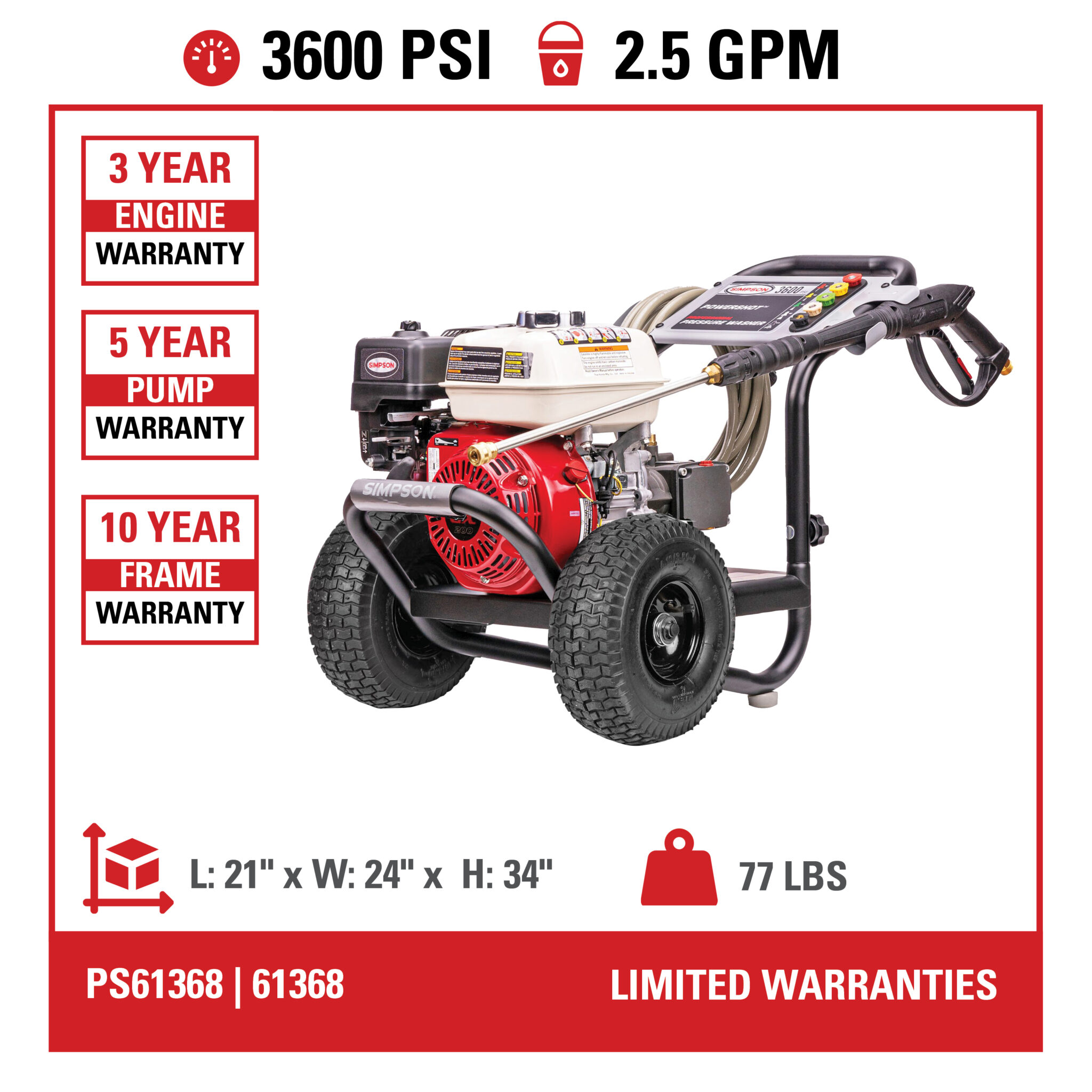 Clean Machine CM61351 1700 PSI at 1.0 GPM 120V