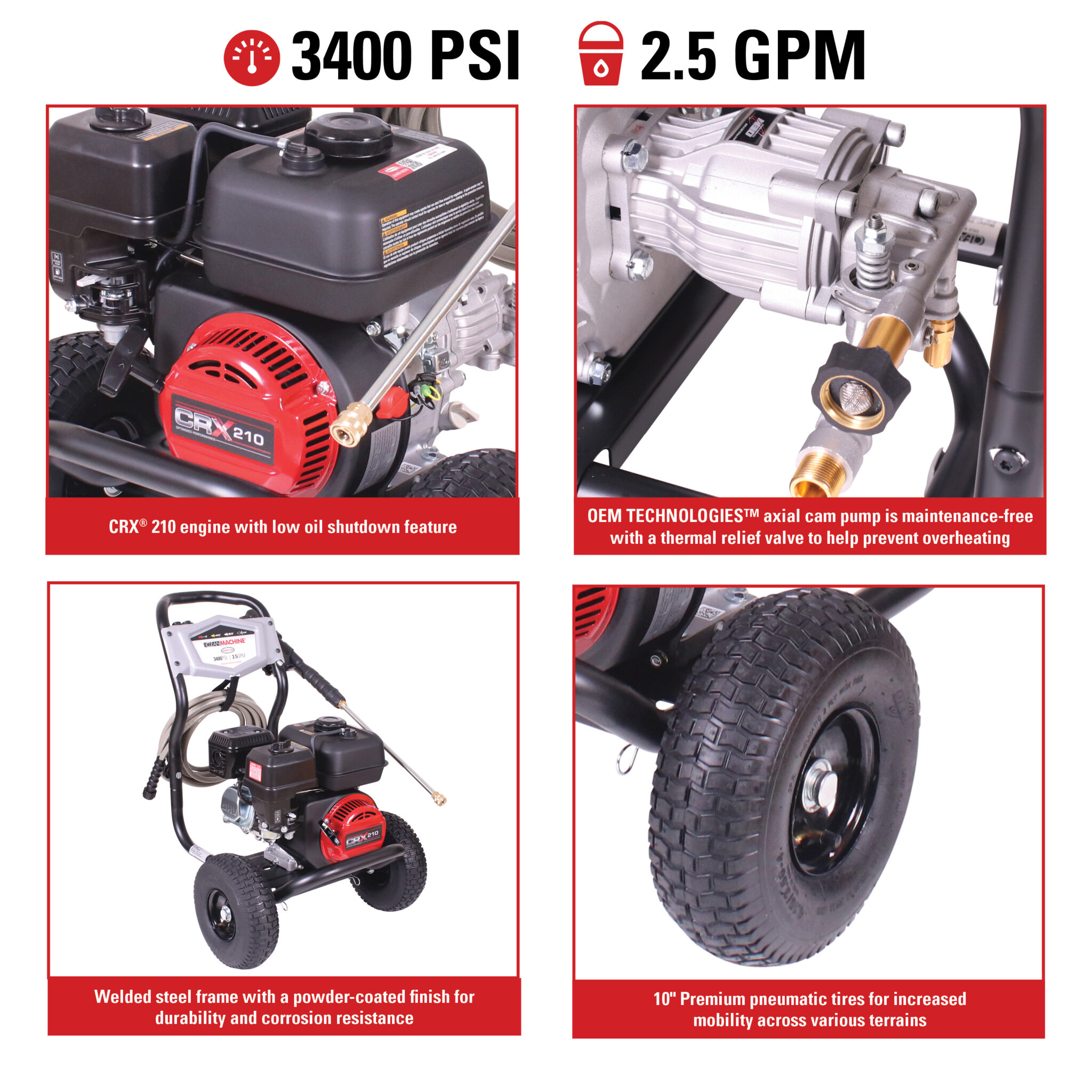 Clean Machine CM61083(-S) 49-State 3400 PSI at 2.5 GPM CRX® 210