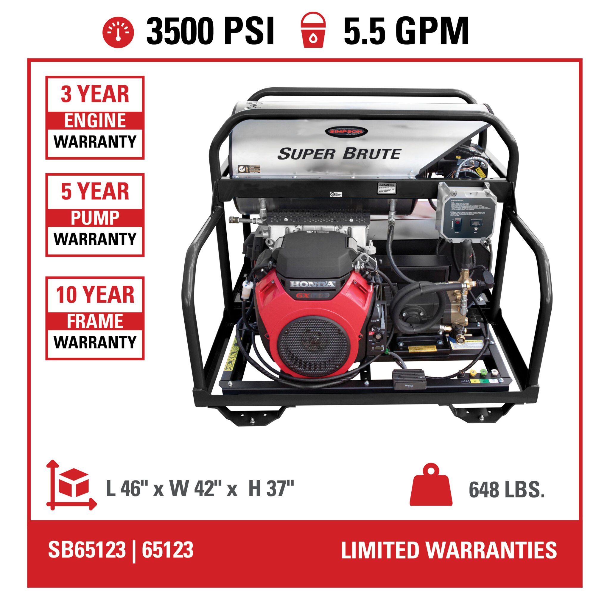 Brute Series Power Washer SB3555251EDC1 - Part#65123