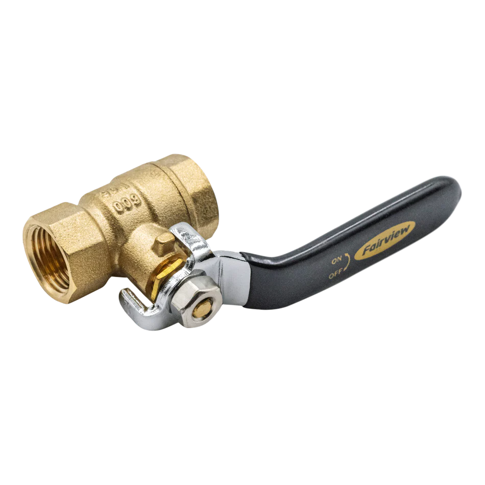 Ball Valve, 600 PSI, 3/8" FPT, Brass